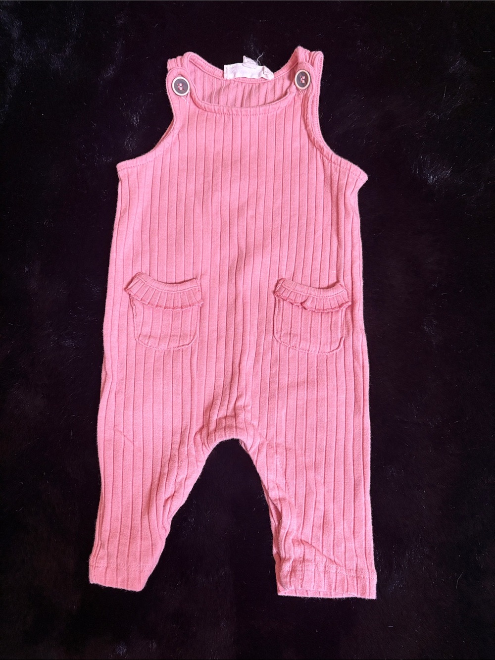 Jessica Simpson Pink Ribbed Kids Overalls